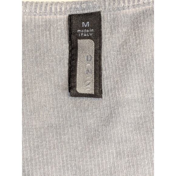 Inizio Women Top Medium Gray Baby Doll Made In Italy Linen Cotton Ribbed Raw Hem - Picture 4 of 6